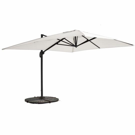 Ombrellone da giardino a braccio inclinabili (4 x 3 m) + 4 lastre zavorrate