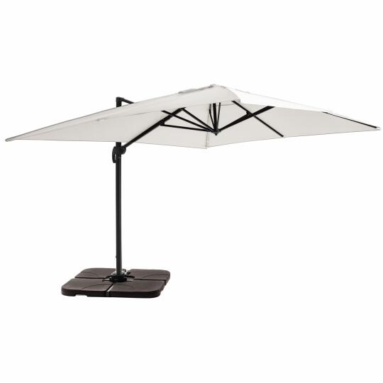 Ombrellone da giardino a braccio (4 x 3 m) + 4 lastre zavorrate riempibili