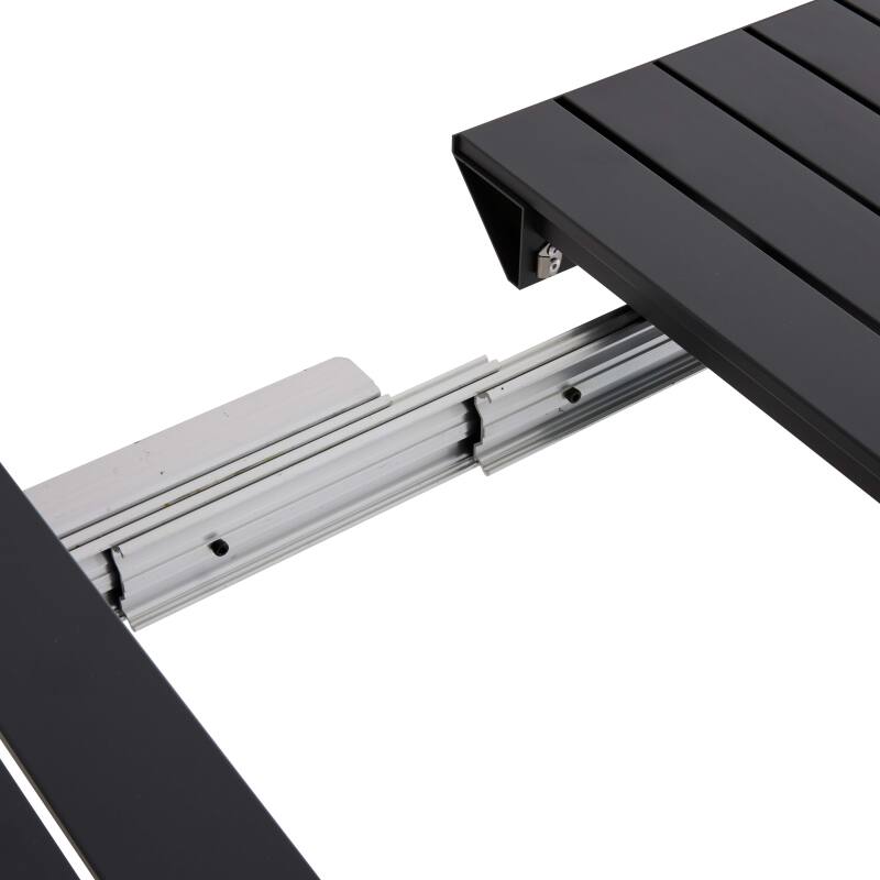 Tavolo da giardino rettangolare allungabile (52/260 cm) e 8 sedie in alluminio