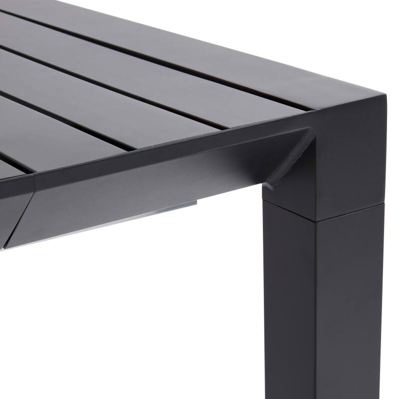 Tavolo da giardino rettangolare allungabile (52/260 cm) e 8 sedie in alluminio
