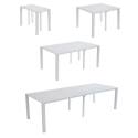 Tavolo da giardino rettangolare allungabile (52/260 cm) e 8 sedie in alluminio