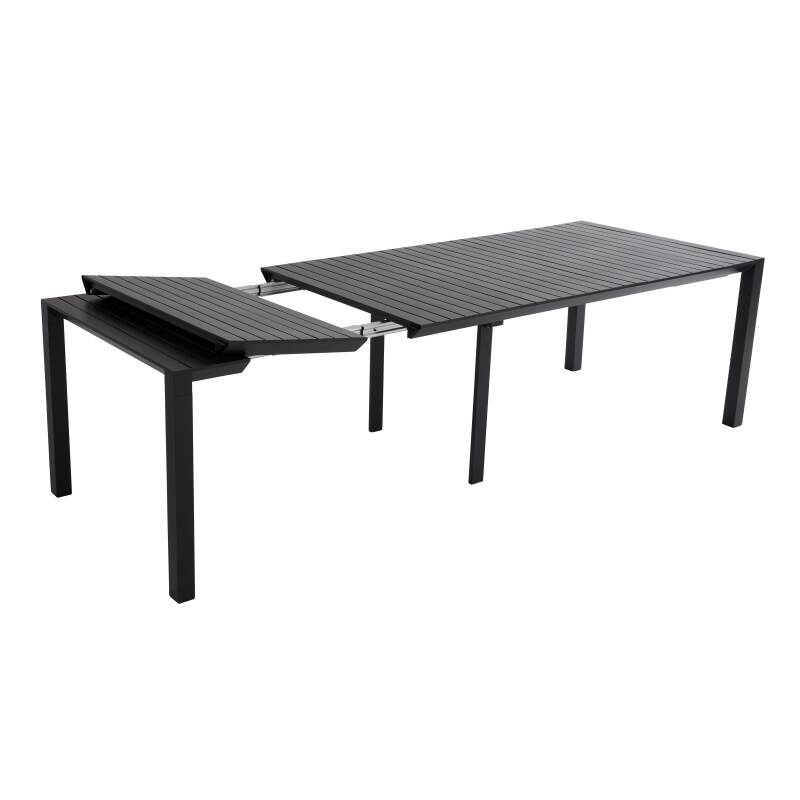 Tavolo da giardino rettangolare allungabile (52/260 x 100 x 74 cm) in alluminio