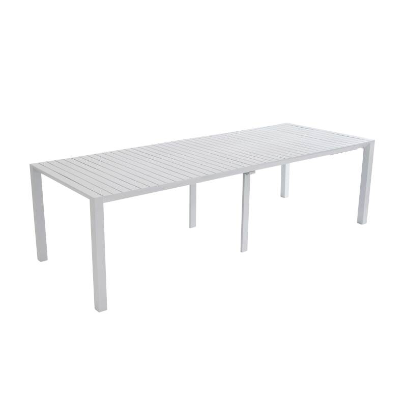 Tavolo da giardino rettangolare allungabile (52/260 x 100 x 74 cm) in alluminio
