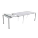 Tavolo da giardino rettangolare allungabile (52/260 x 100 x 74 cm) in alluminio