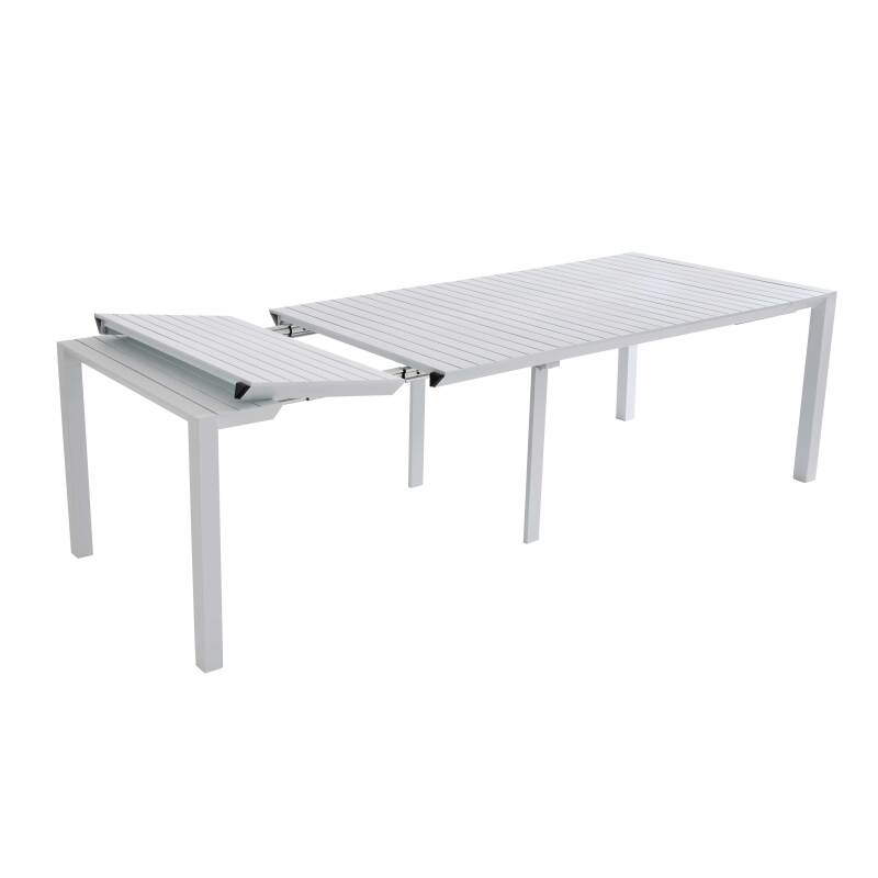 Tavolo da giardino rettangolare allungabile (52/260 x 100 x 74 cm) in alluminio