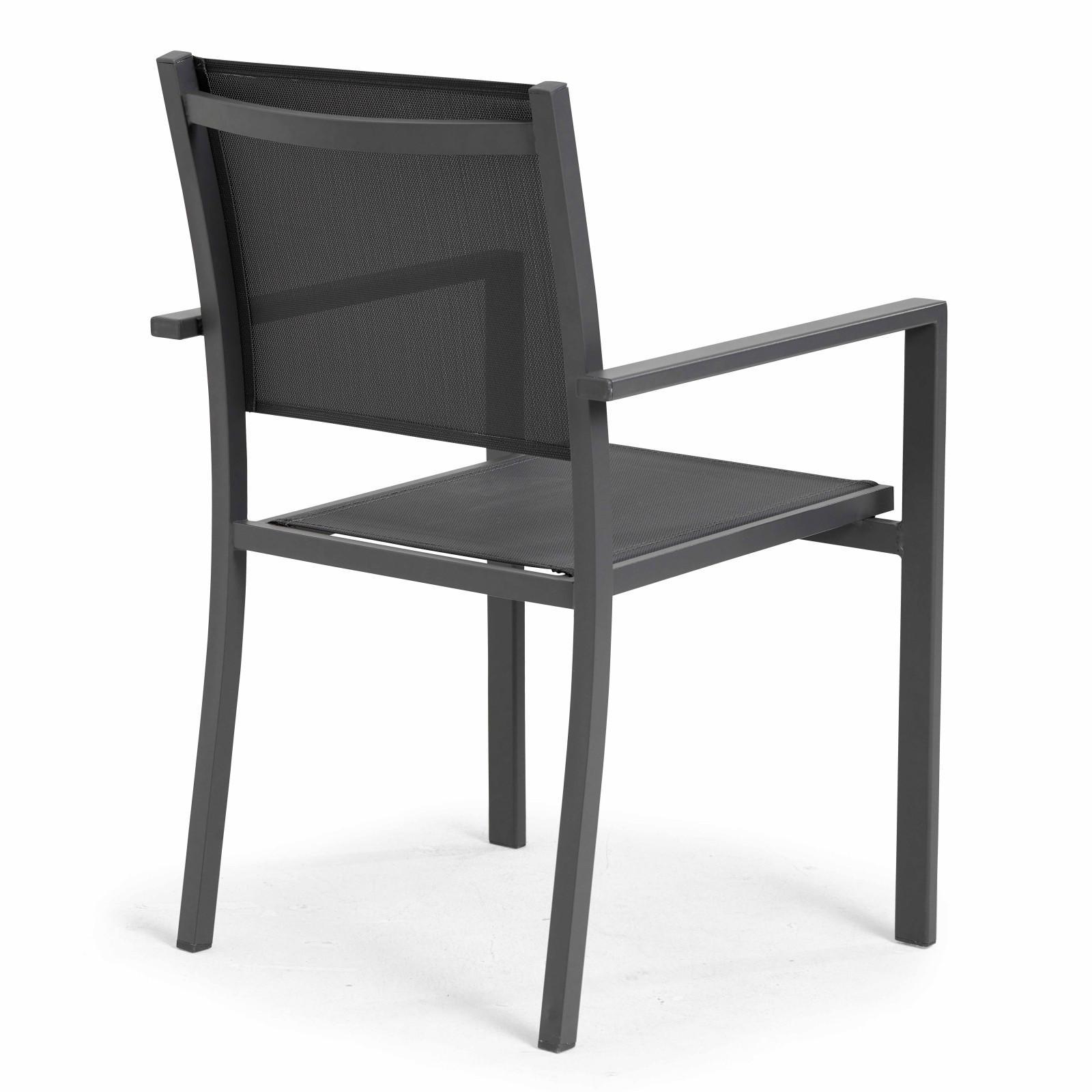 Tavolo da giardino in alluminio effetto legno 206X100X74 cm e 8 sedie con braccioli Tavolo da giardino in alluminio effetto legno 206X100X74 cm e 8 sedie con braccioli