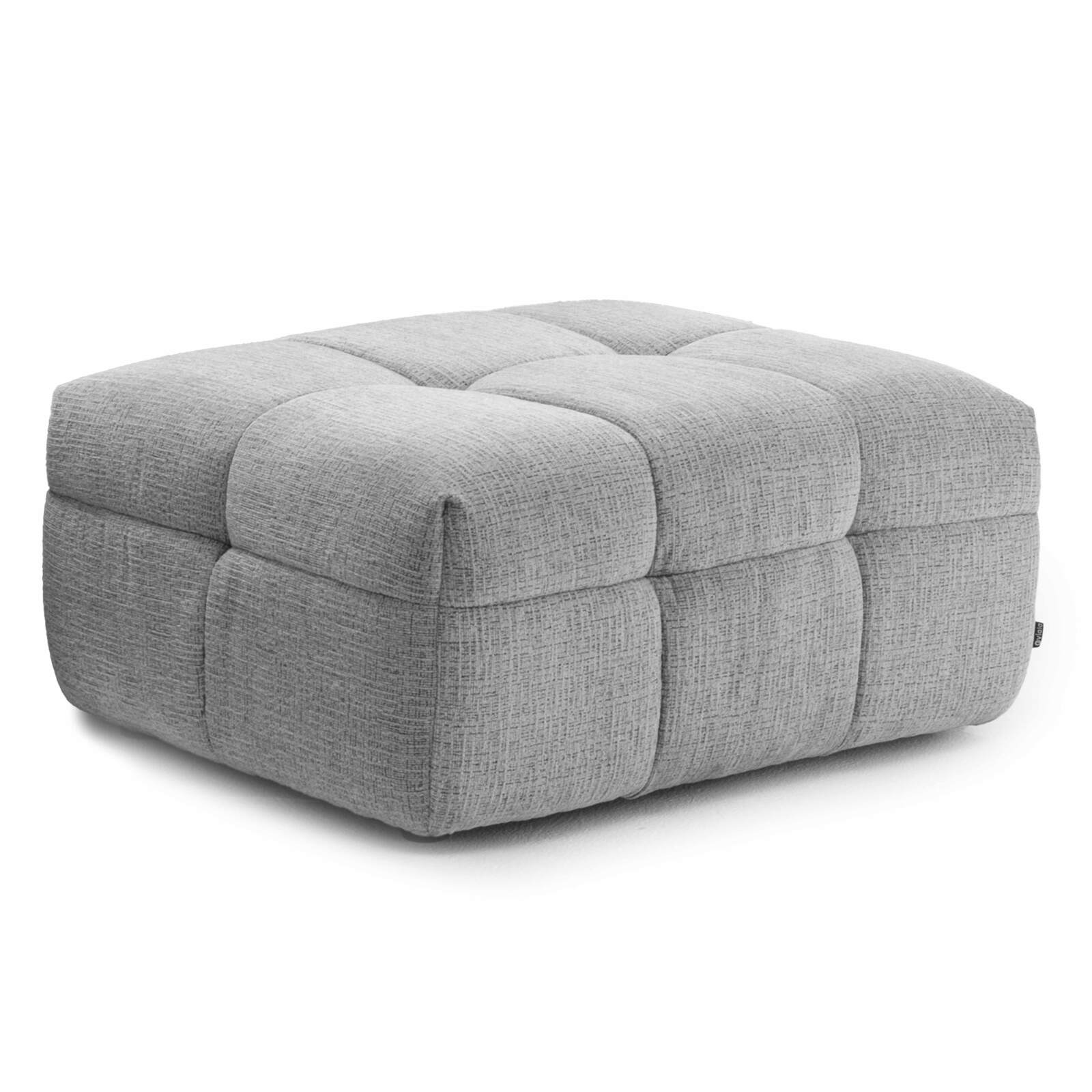 Divano a 3 posti in poliestere con pouf 