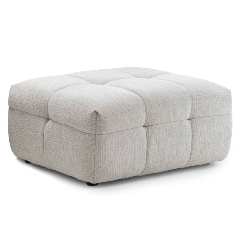 Divano a 3 posti in poliestere con pouf
