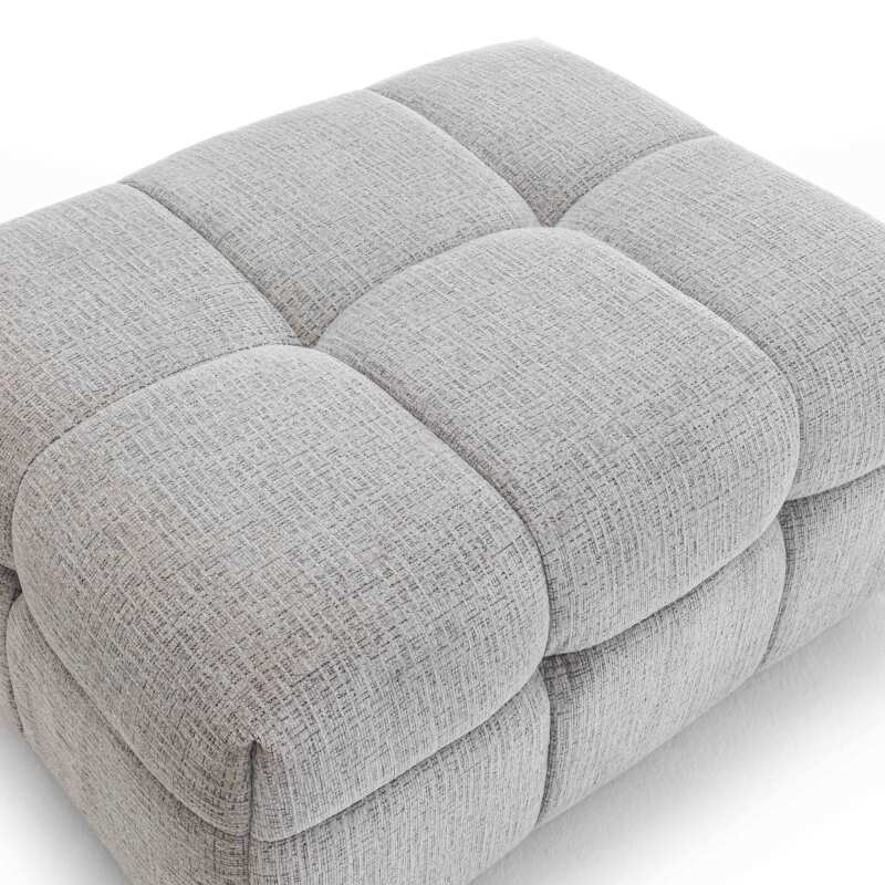 Divano a 3 posti in poliestere con pouf