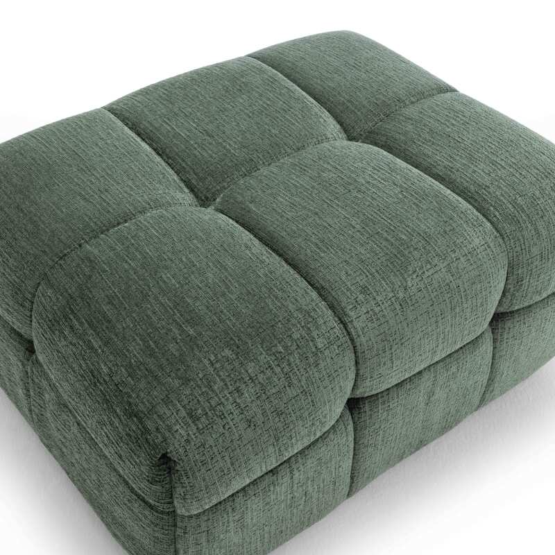 Divano a 3 posti in poliestere con pouf