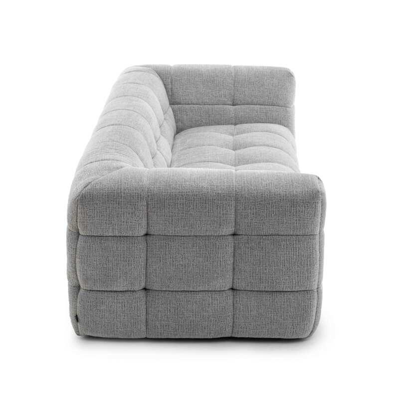 Divano a 3 posti in poliestere con pouf