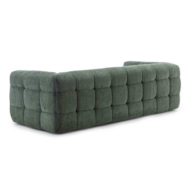Divano a 3 posti in poliestere con pouf