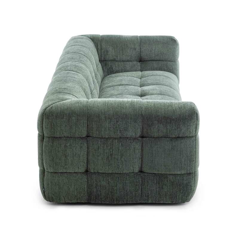 Divano a 3 posti in poliestere con pouf