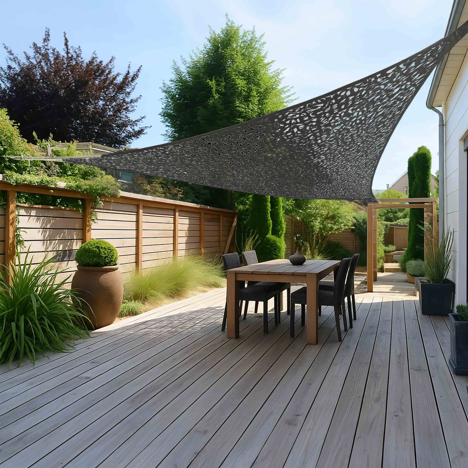 Vela triangolare traforata 3,6 x 3,6 x 3,6 m