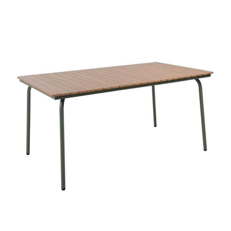 Tavolo da giardino rettangolare 160 x 90 cm in acciaio e polywood