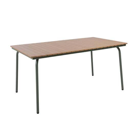 Tavolo da giardino rettangolare 160 x 90 cm in acciaio e polywood