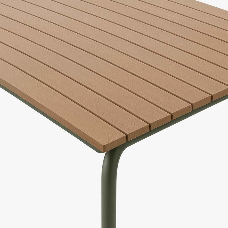Tavolo da giardino rettangolare 160 x 90 cm in acciaio e polywood