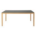 Tavolo da giardino rettangolare in alluminio effetto legno con piano in vetro temperato (180 x 90 x 74 cm)