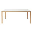 Tavolo da giardino rettangolare in alluminio effetto legno con piano in vetro temperato (180 x 90 x 74 cm)