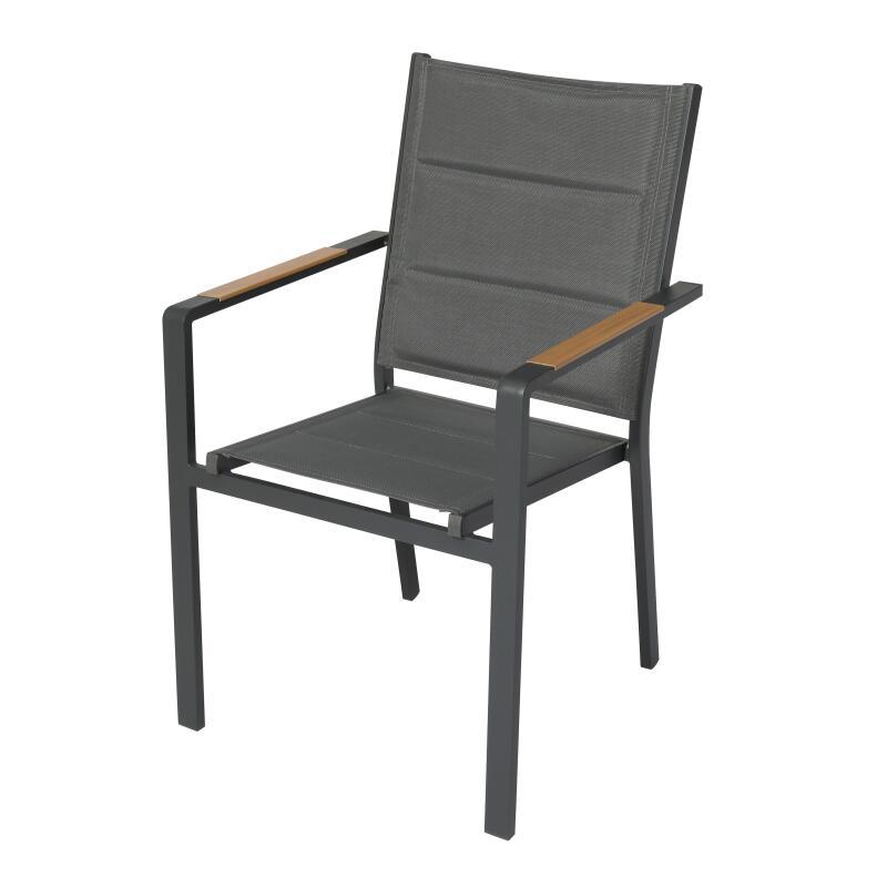 Sedia da giardino in alluminio e Textilene con braccioli - Set da 2 (2/7)