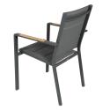 Sedia da giardino in alluminio e Textilene con braccioli - Set da 2