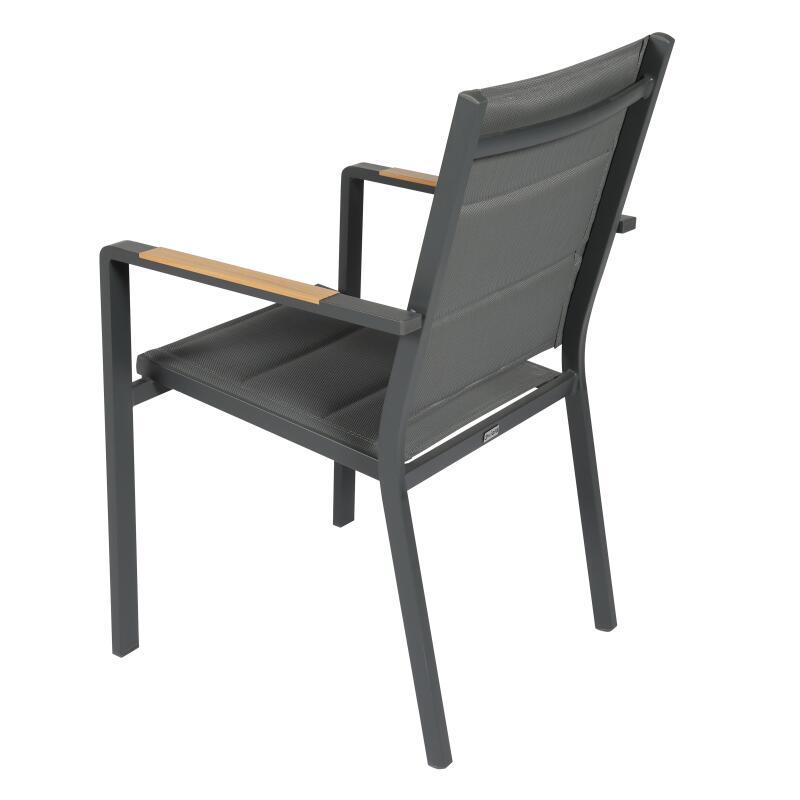 Sedia da giardino in alluminio e Textilene con braccioli - Set da 2 (5/7)