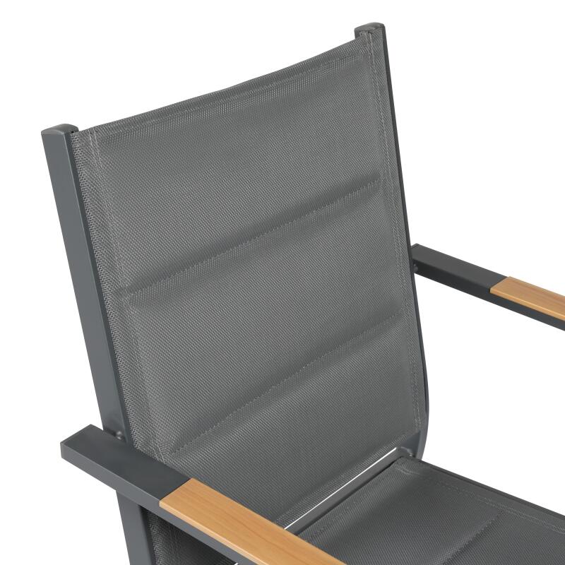 Sedia da giardino in alluminio e Textilene con braccioli - Set da 2 (6/7)