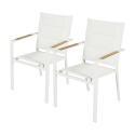 Sedia da giardino in alluminio e Textilene con braccioli - Set da 2