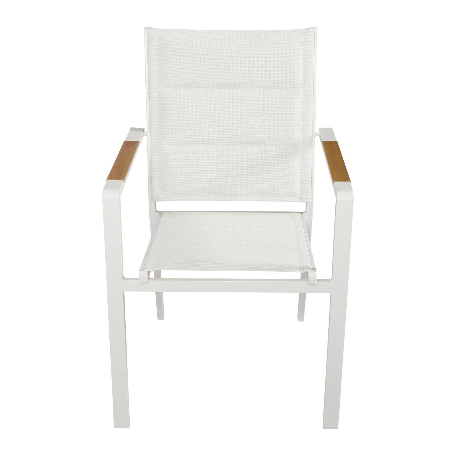 Sedia da giardino in alluminio e Textilene con braccioli - Set da 2