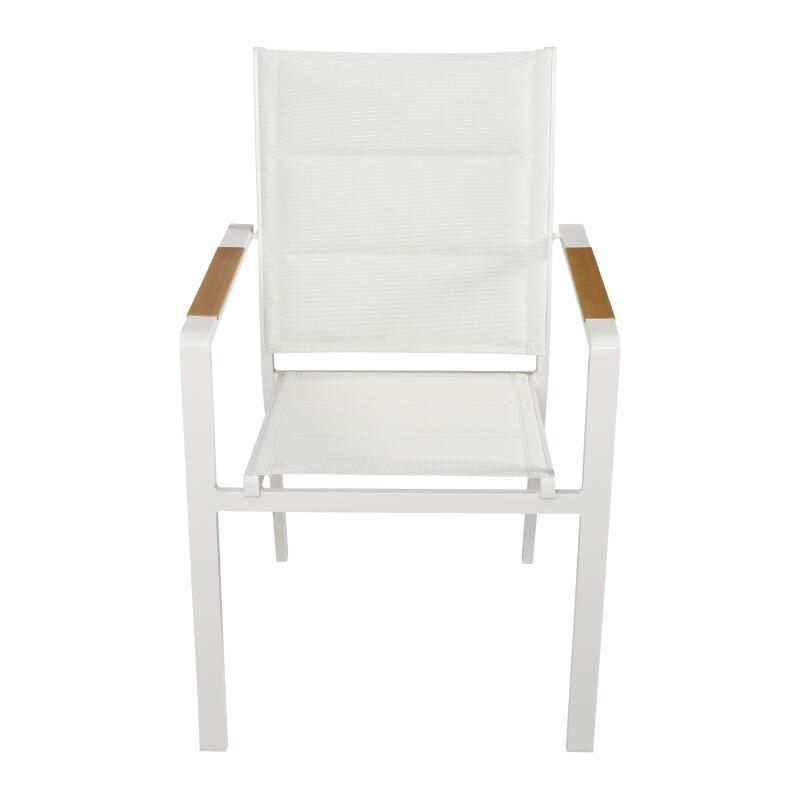 Sedia da giardino in alluminio e Textilene con braccioli - Set da 2