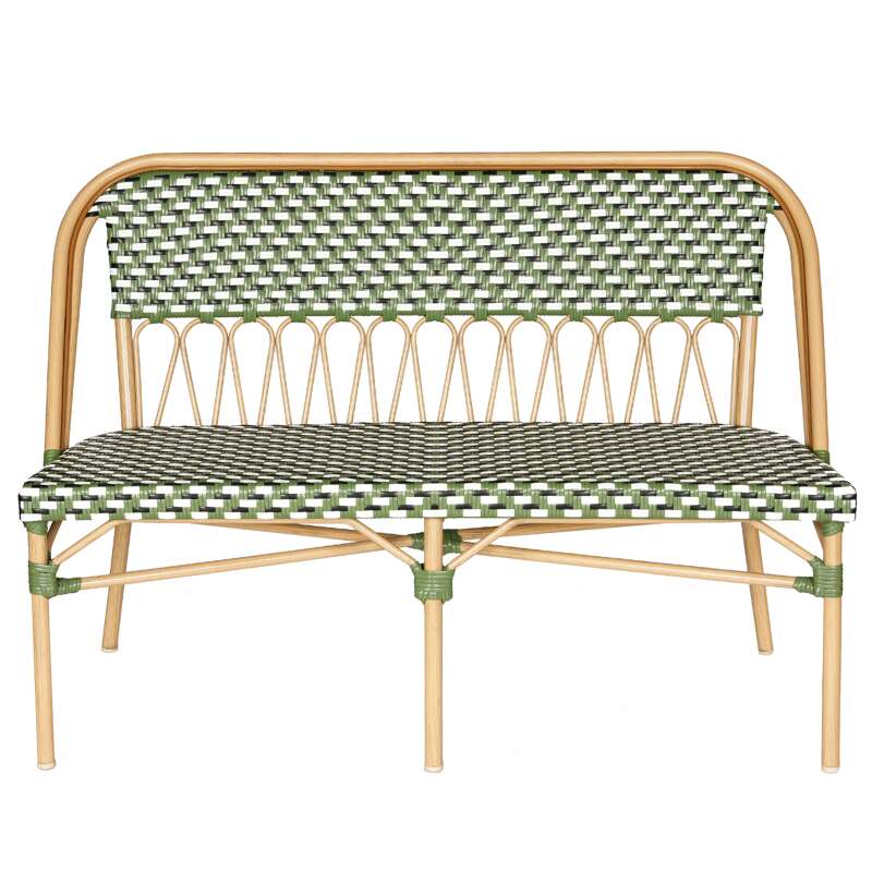 Panchina da giardino in alluminio e rattan sintetico 