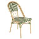 Sedia da giardino in stile bistrot parigino in alluminio e rattan sintetico