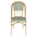 Sedia da giardino in stile bistrot parigino in alluminio e rattan sintetico