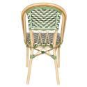 Sedia da giardino in stile bistrot parigino in alluminio e rattan sintetico