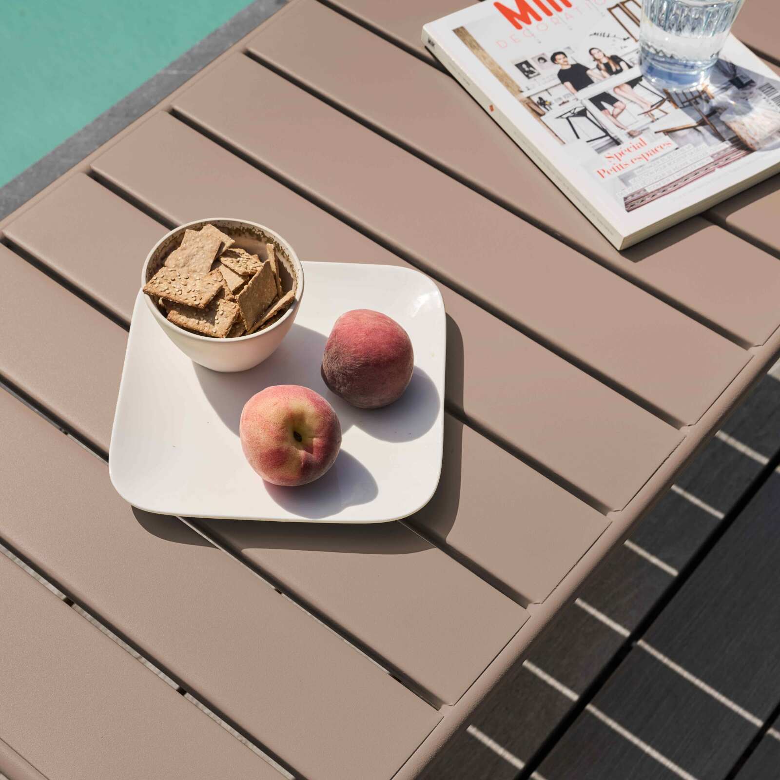 Tavolina da salotto da giardino rettangolare 90 x 50 cm