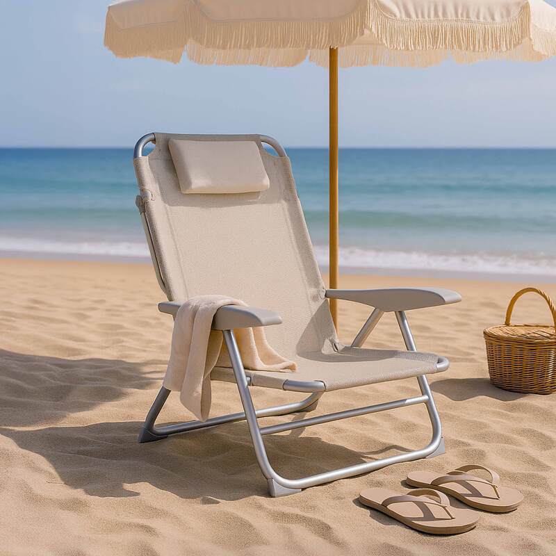 Sedia da mare pieghevole, reclinabile in 4 posizioni