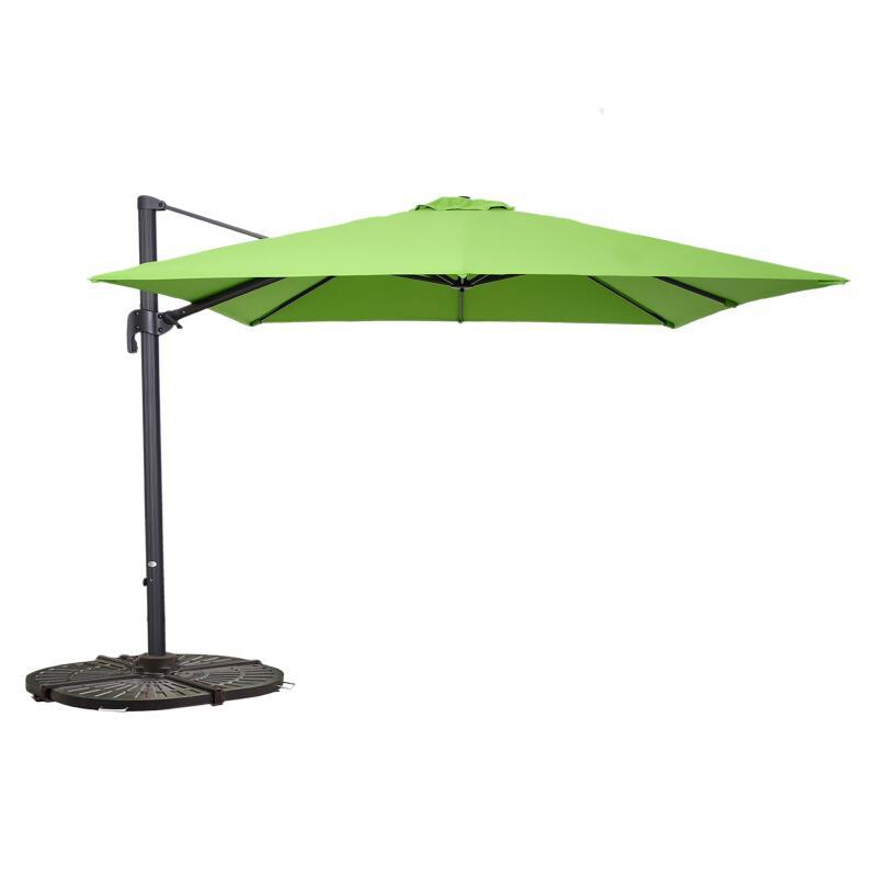 Ombrellone da giardino a braccio quadrato (3 x 3 m) con rotazione a 360° + 4 lastre zavorrate