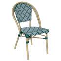Sedia da giardino in stile bistrot parigino in alluminio e rattan sintetico