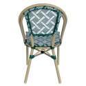 Sedia da giardino in stile bistrot parigino in alluminio e rattan sintetico