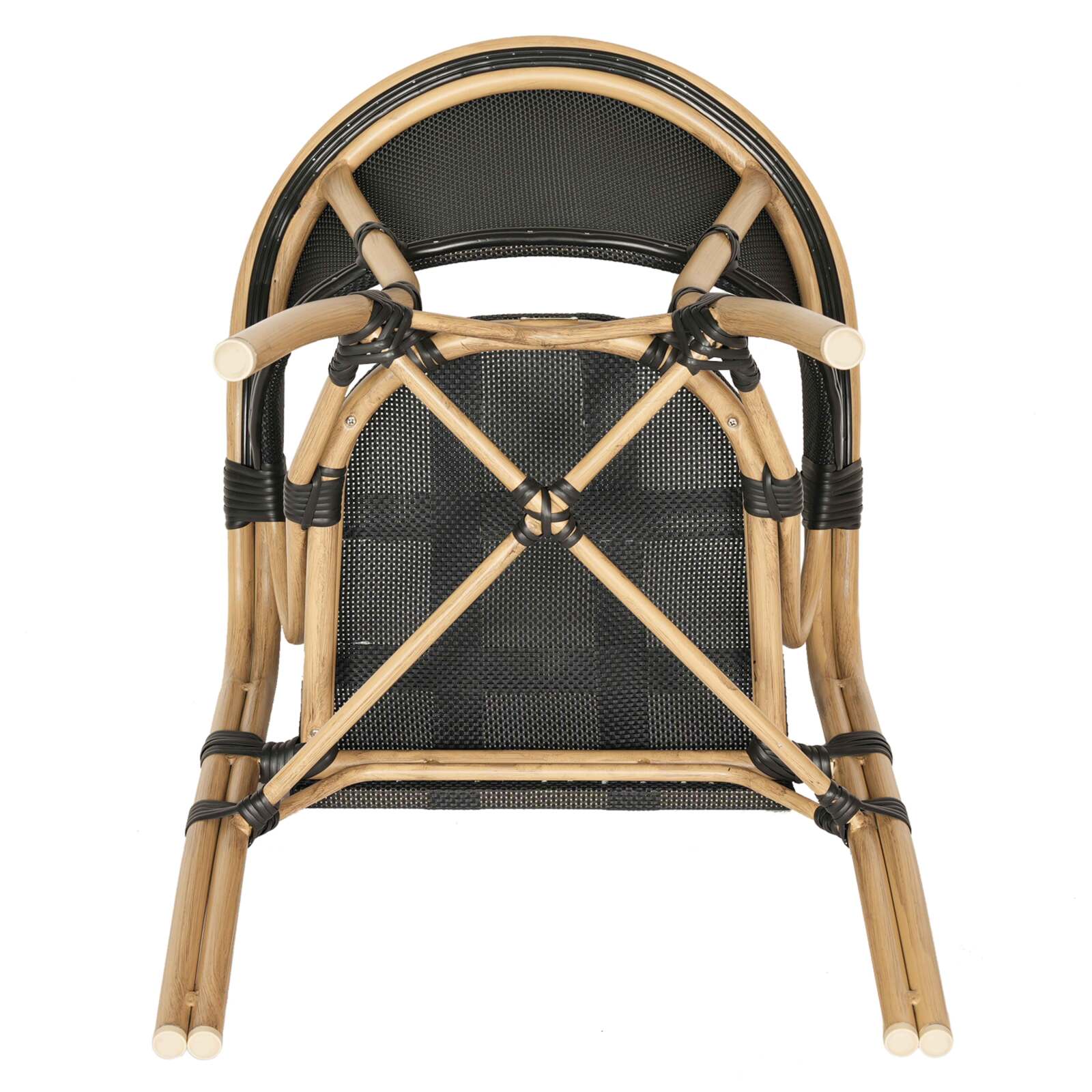 Sedia da giardino in stile bistrot parigino in alluminio e rattan sintetico Sedia da giardino in stile bistrot parigino in alluminio e rattan sintetico