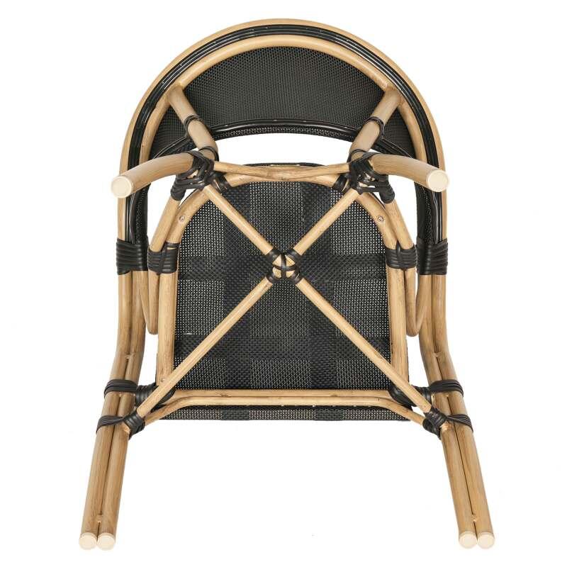 Sedia da giardino in stile bistrot parigino in alluminio e rattan sintetico