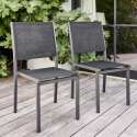 Tavolo da giardino rettangolare in alluminio/teak 200 x 100 cm e 8 sedie