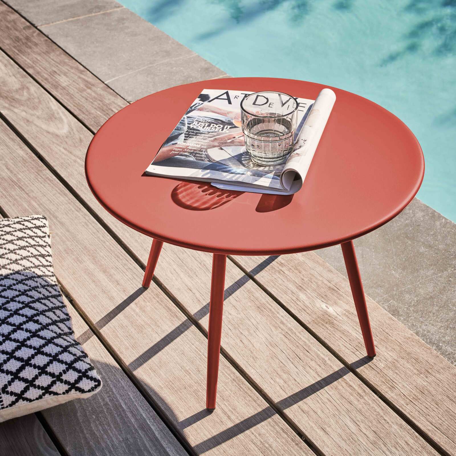 Tavolina da salotto da giardino rotondo Ø50 x 34 cm