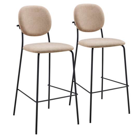 Sedie alta in tessuto e metallo - Set di 2 | Oviala