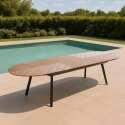 Tavolo da giardino allungabile rettangolare (220/280 x 100 x 76 cm) in alluminio e polywood