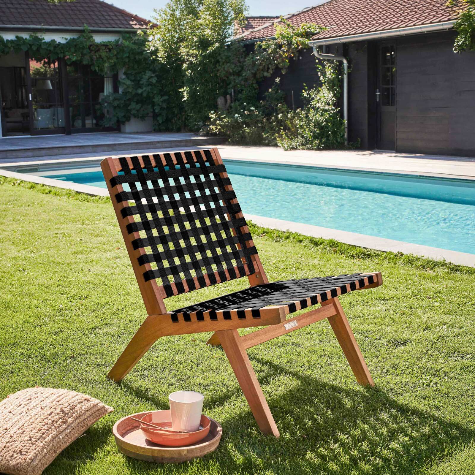 Set di 2 sedie sdraio reclinabili in legno di eucalipto FSC®