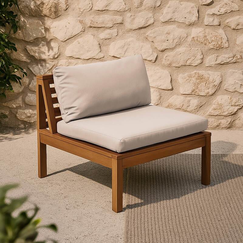 Poltroncina bassa da giardino in legno di eucalipto FSC®