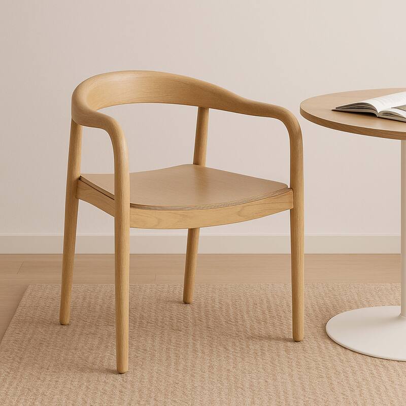 Set di 2 sedie in legno di olmo naturale