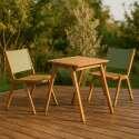 Tavolo da giardino quadrato 67 x 80 x 76 cm in legno di eucalipto FSC® e 2 sedie