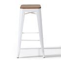 Set di 4 sgabelli da bar opachi e legno (43 x 43 x 76 cm)